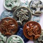 Palm tree ceramic stoneware..