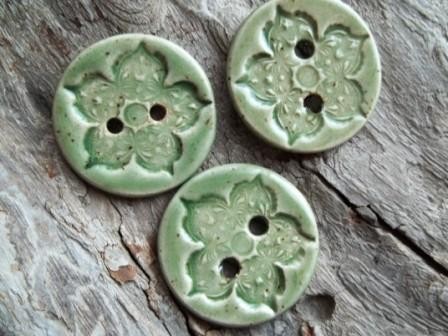 Beautiful mint green speckled buttons