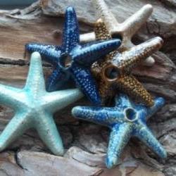 Stoneware clay Starfish pendant 
