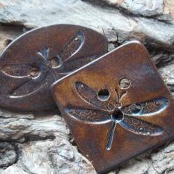 Two Dragonfly Buttons huge oversized