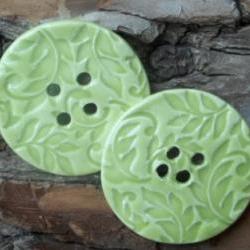 Huge oversized Ceramic Button large leaves
