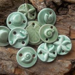 SALE Seashell ,starfish ,seahorse and sand dollar pendants links and pendants