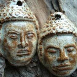 Handmade Stoneware clay Buddha pendant