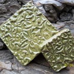 Speckled sage stoneware clay square stoneware cabochon