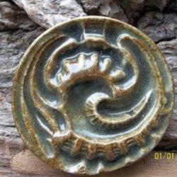 Brown blue swirl cabochon